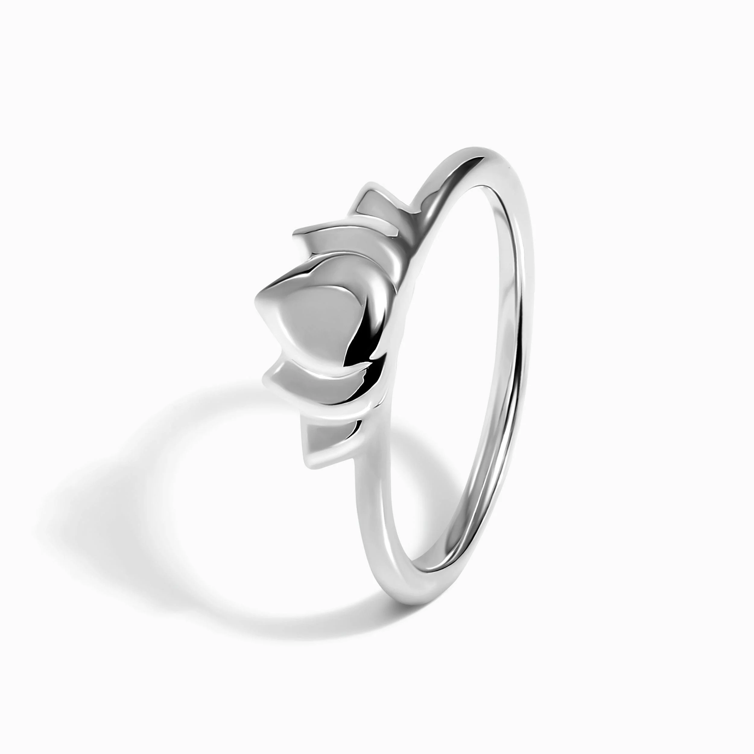 Silver Stacking Ring - Mini Lotus - Image 11