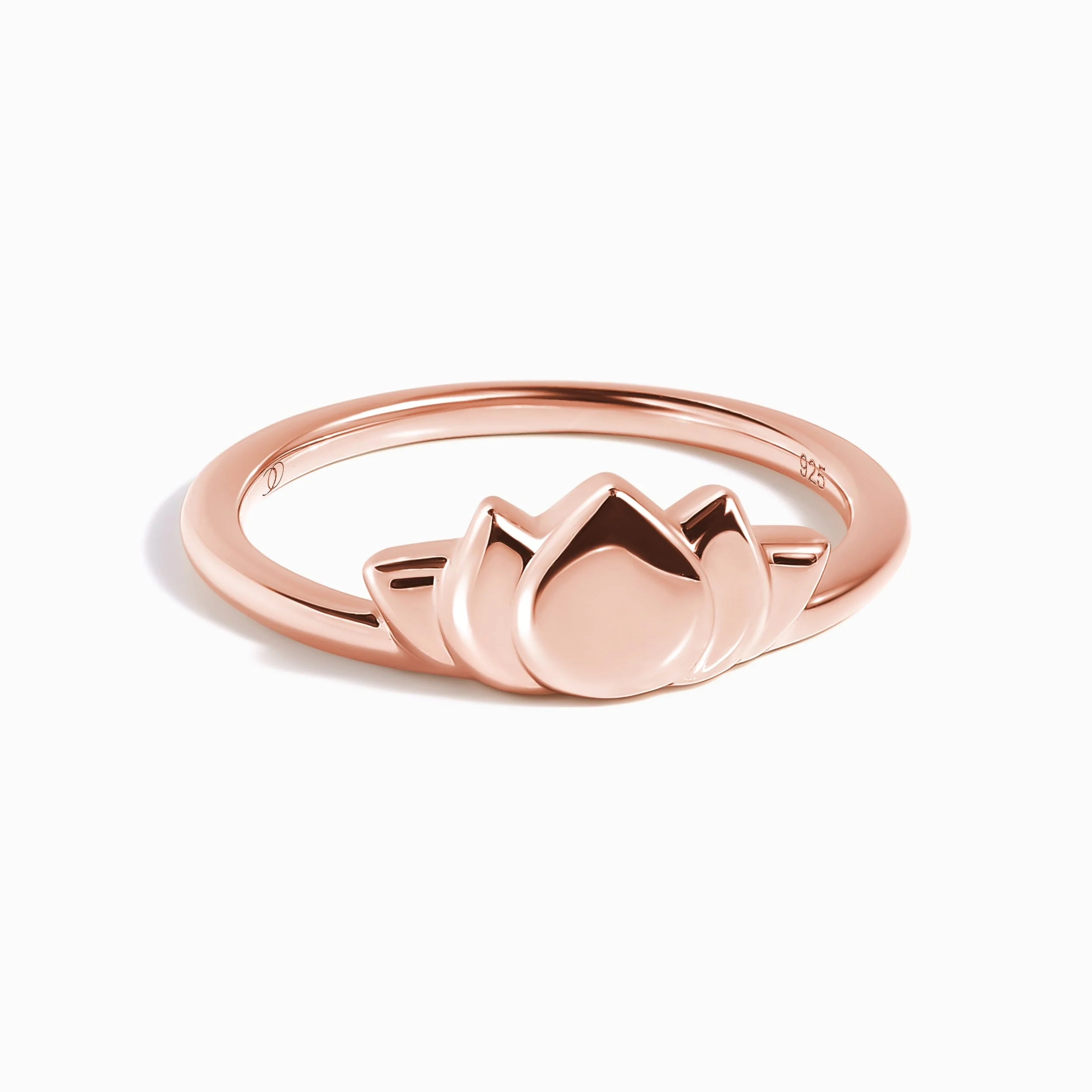 Silver Stacking Ring - Mini Lotus - Image 3