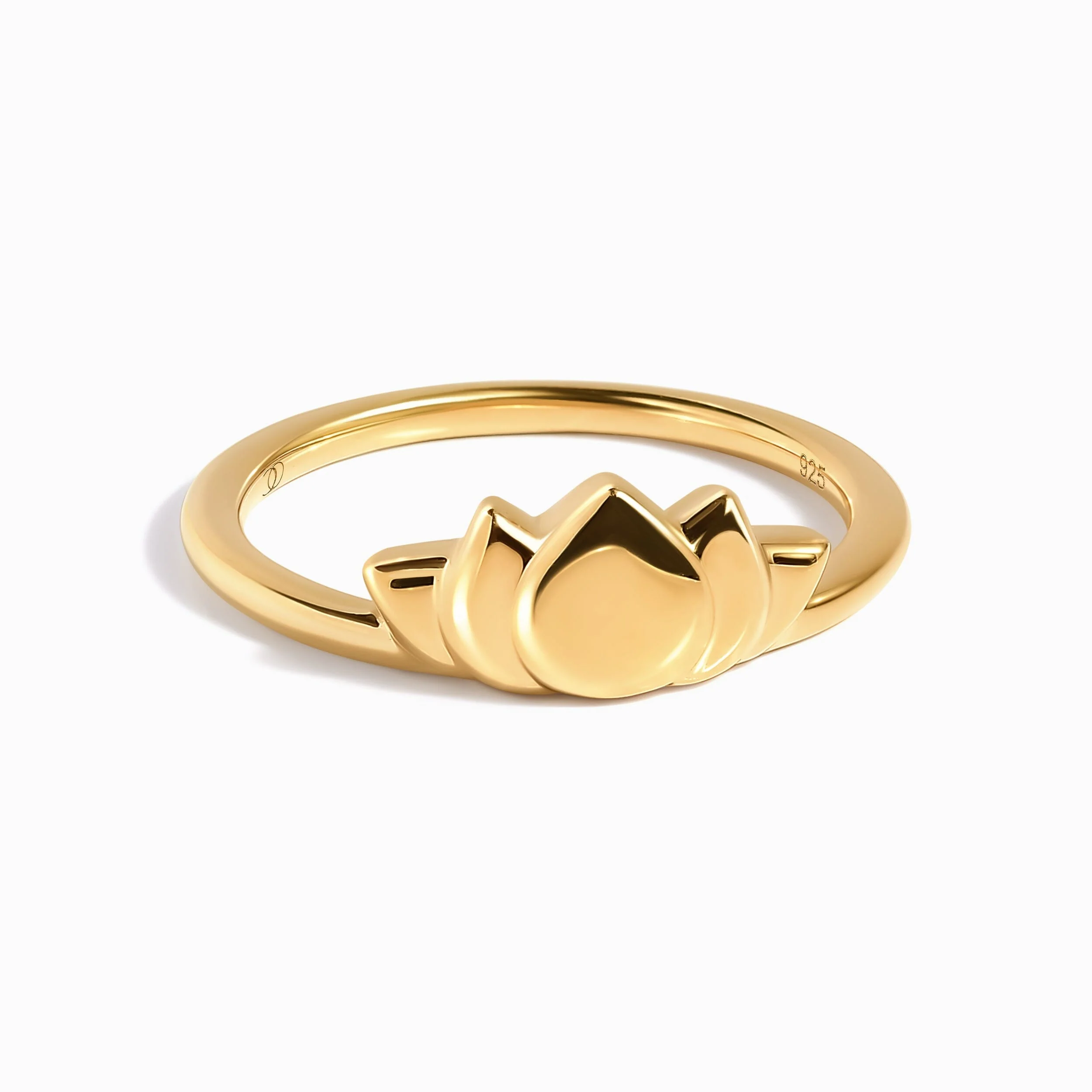 Silver Stacking Ring - Mini Lotus - Image 5
