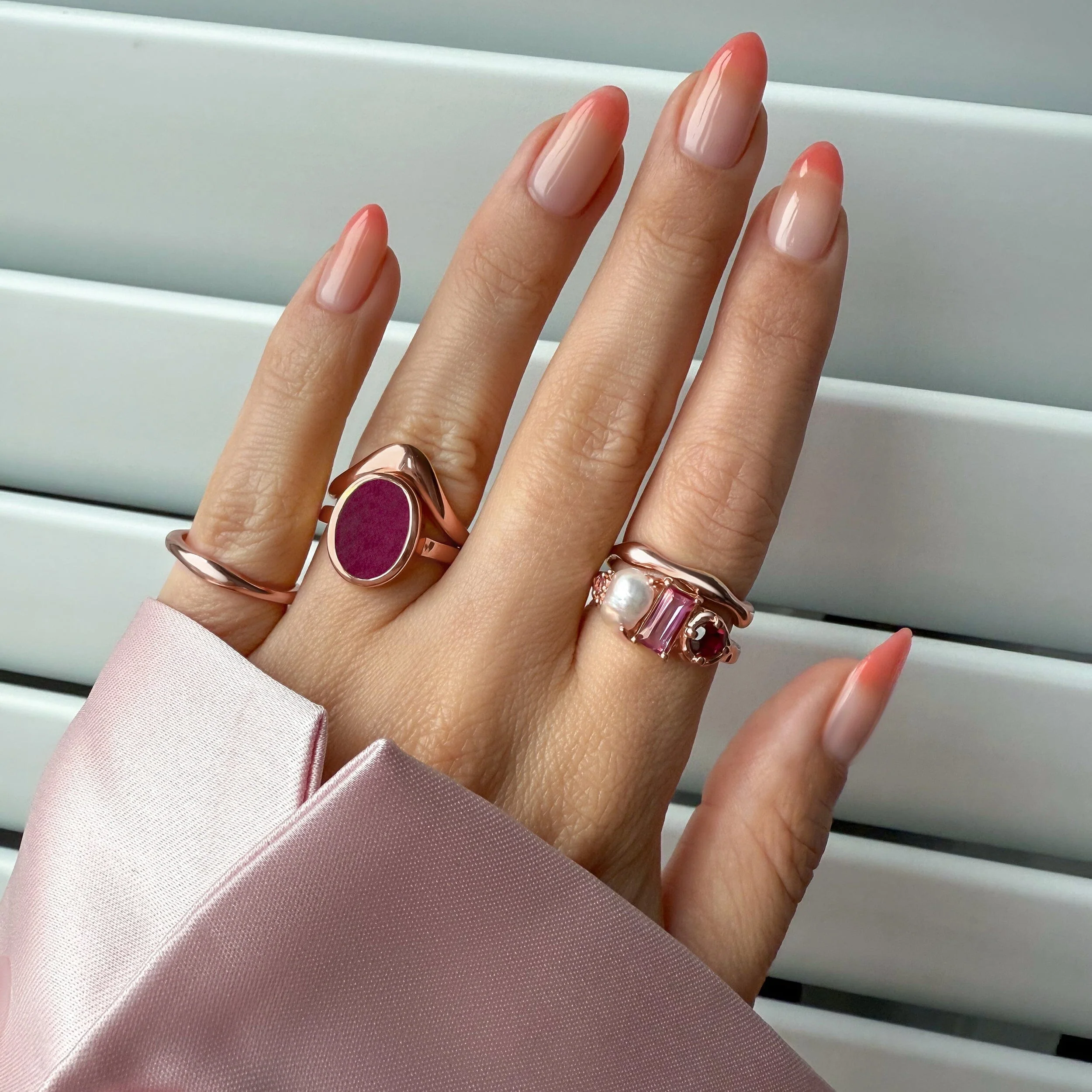 Stackable Ring Band - Dome Wishbone - Image 13