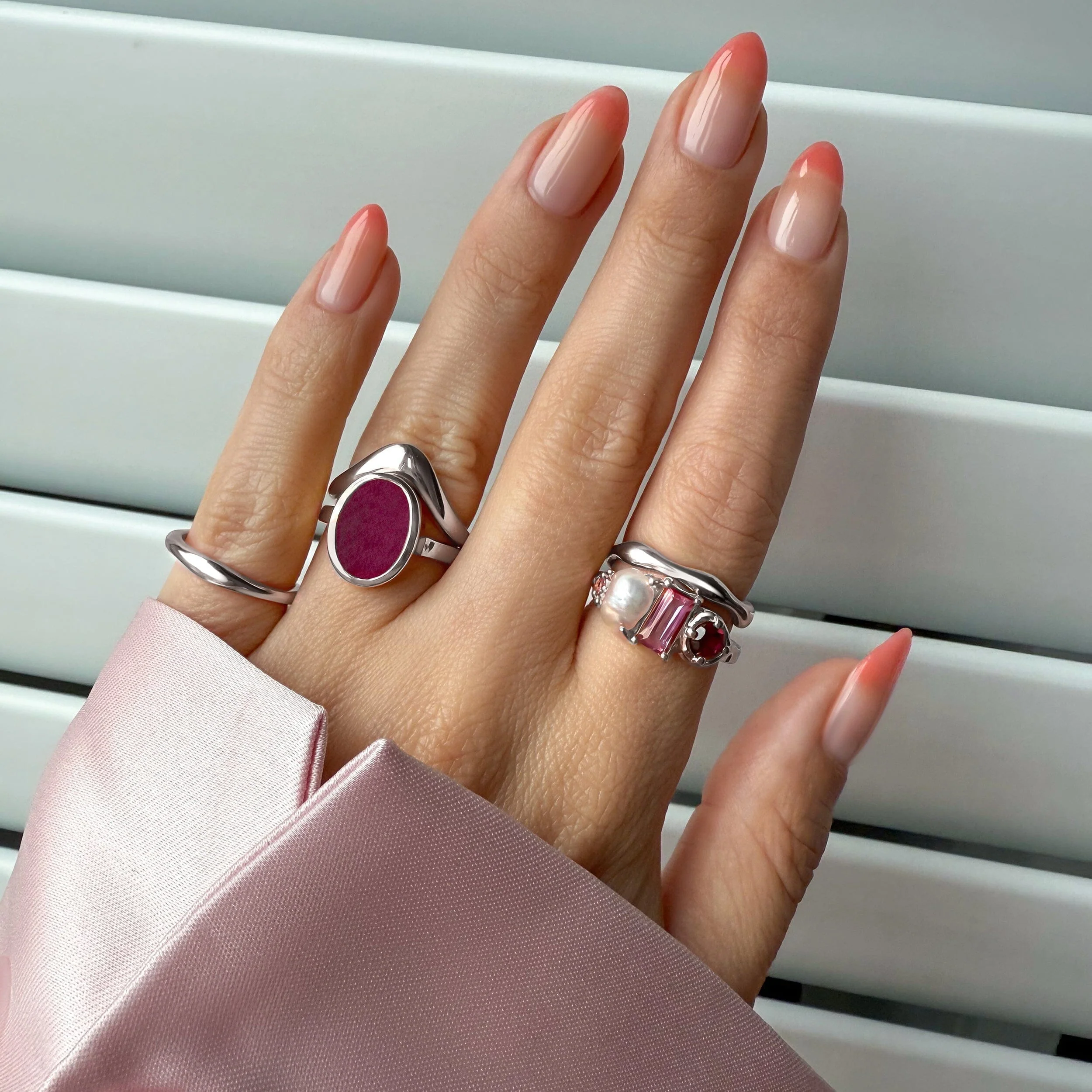 Stackable Ring Band - Dome Wishbone - Image 14