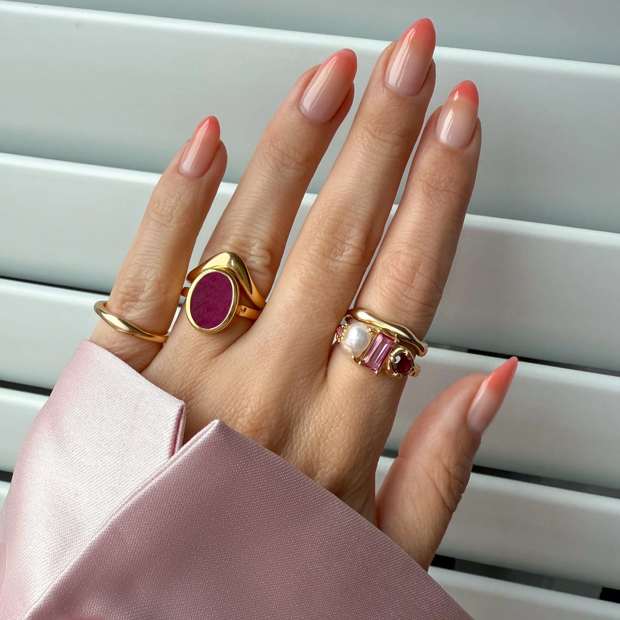 Stackable Ring Band - Dome Wishbone - Image 15