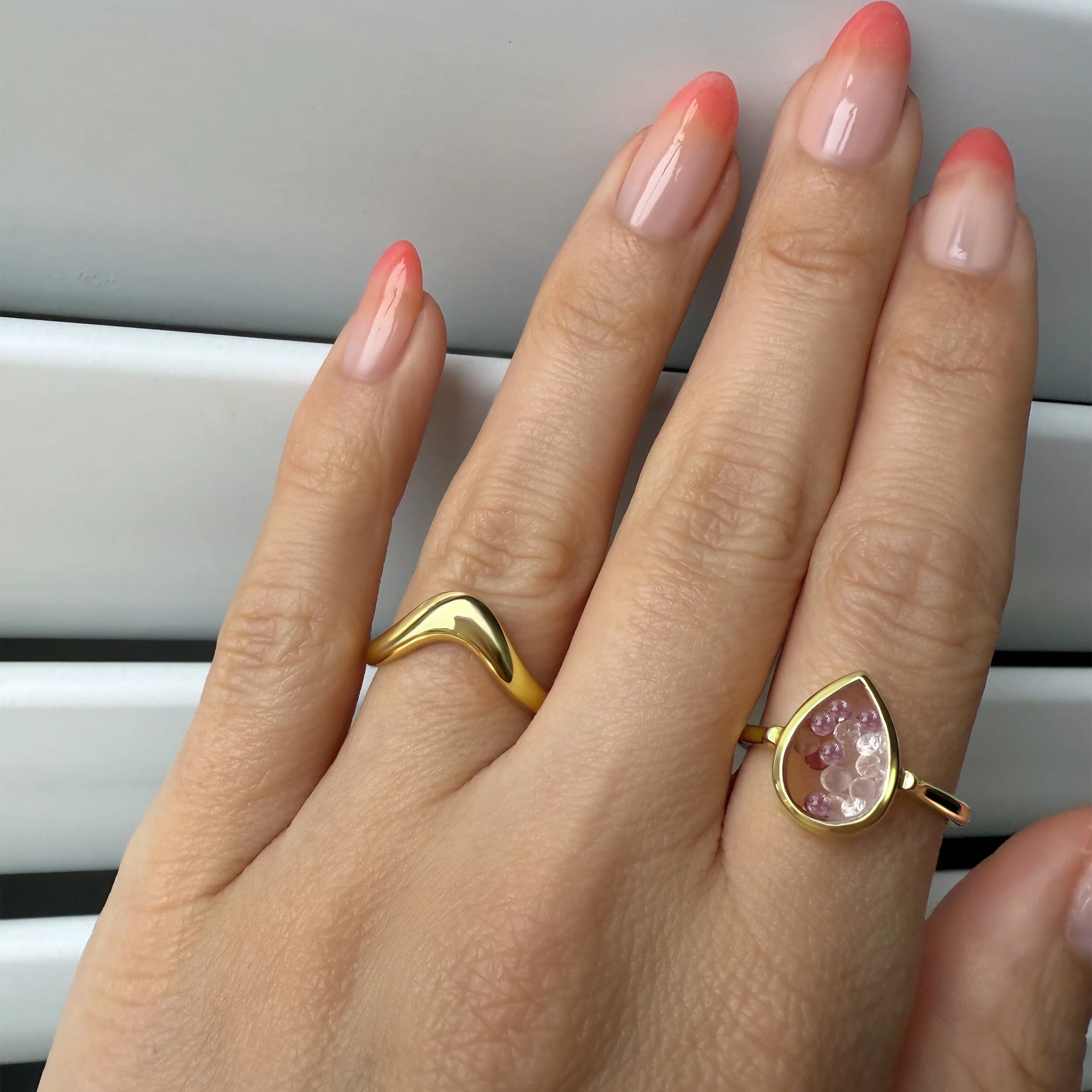 Stackable Ring Band - Dome Wishbone - Image 4