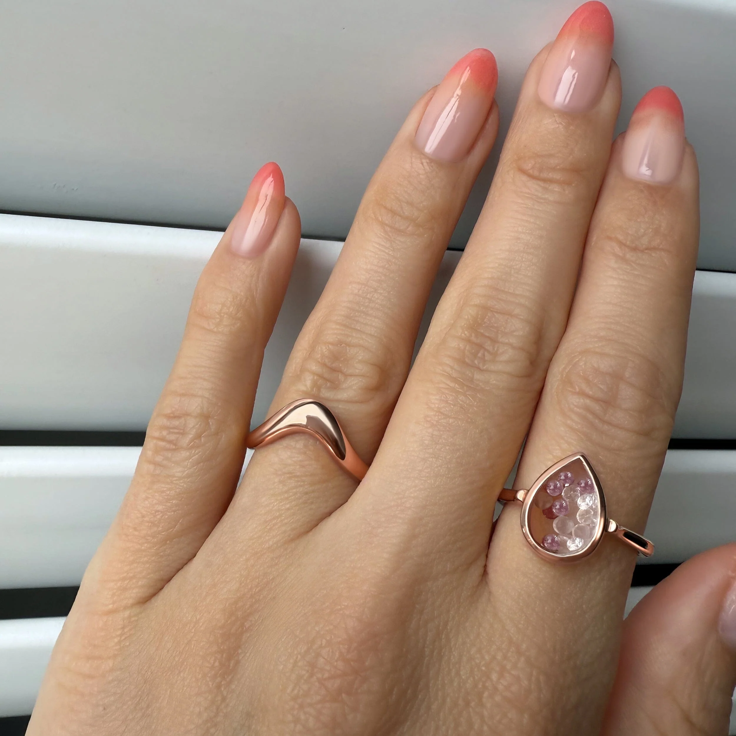 Stackable Ring Band - Dome Wishbone - Image 6
