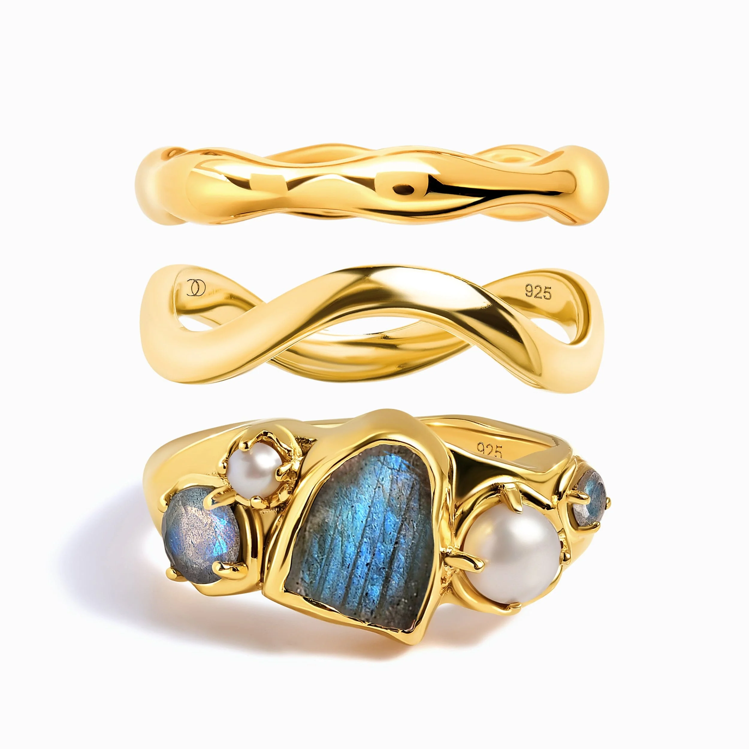 Twilight Heirloom Ring - Magma Band & Waves Band - Image 3