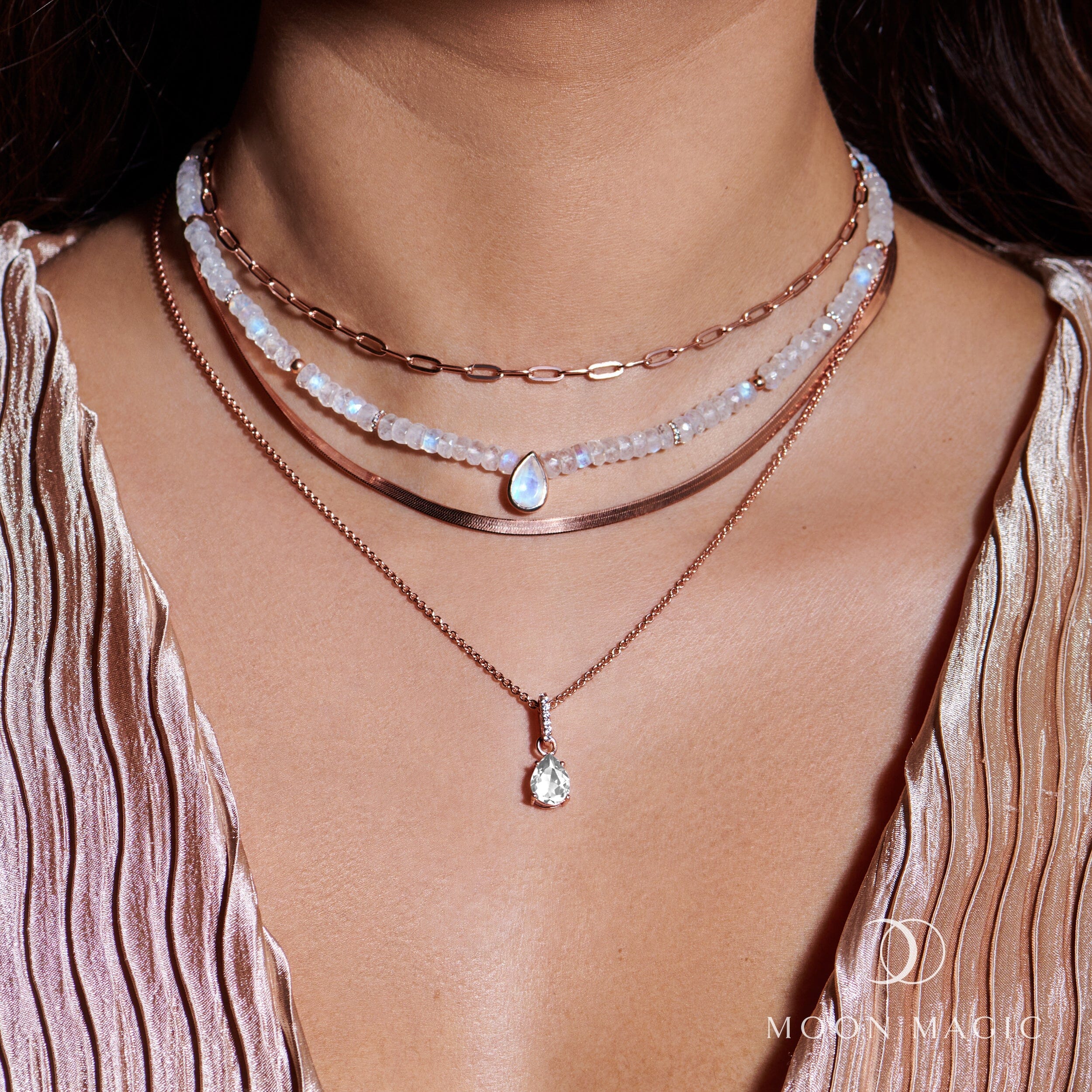 White Topaz Necklace Sway - April Birthstone - Image 10