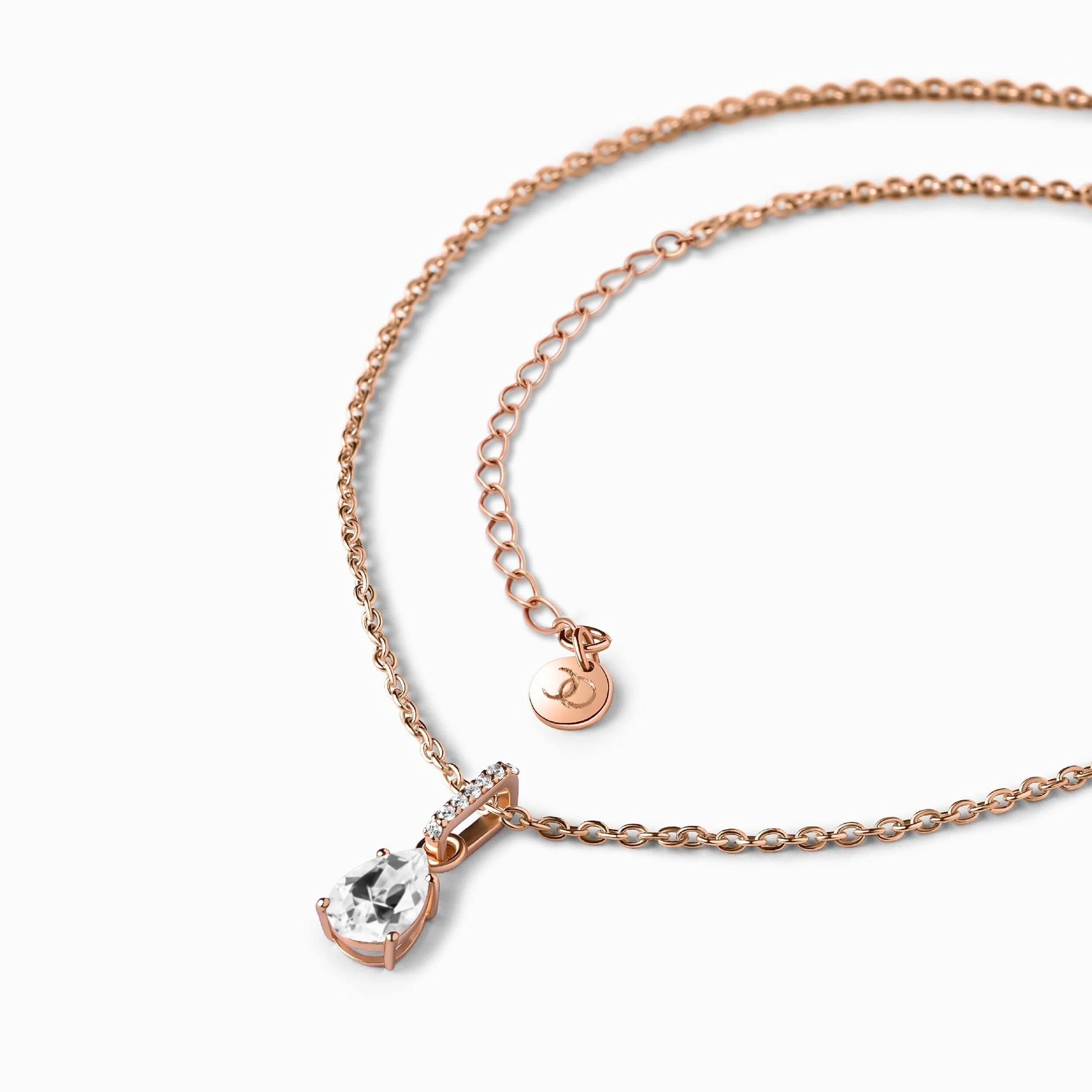 White Topaz Necklace Sway - April Birthstone - Image 11