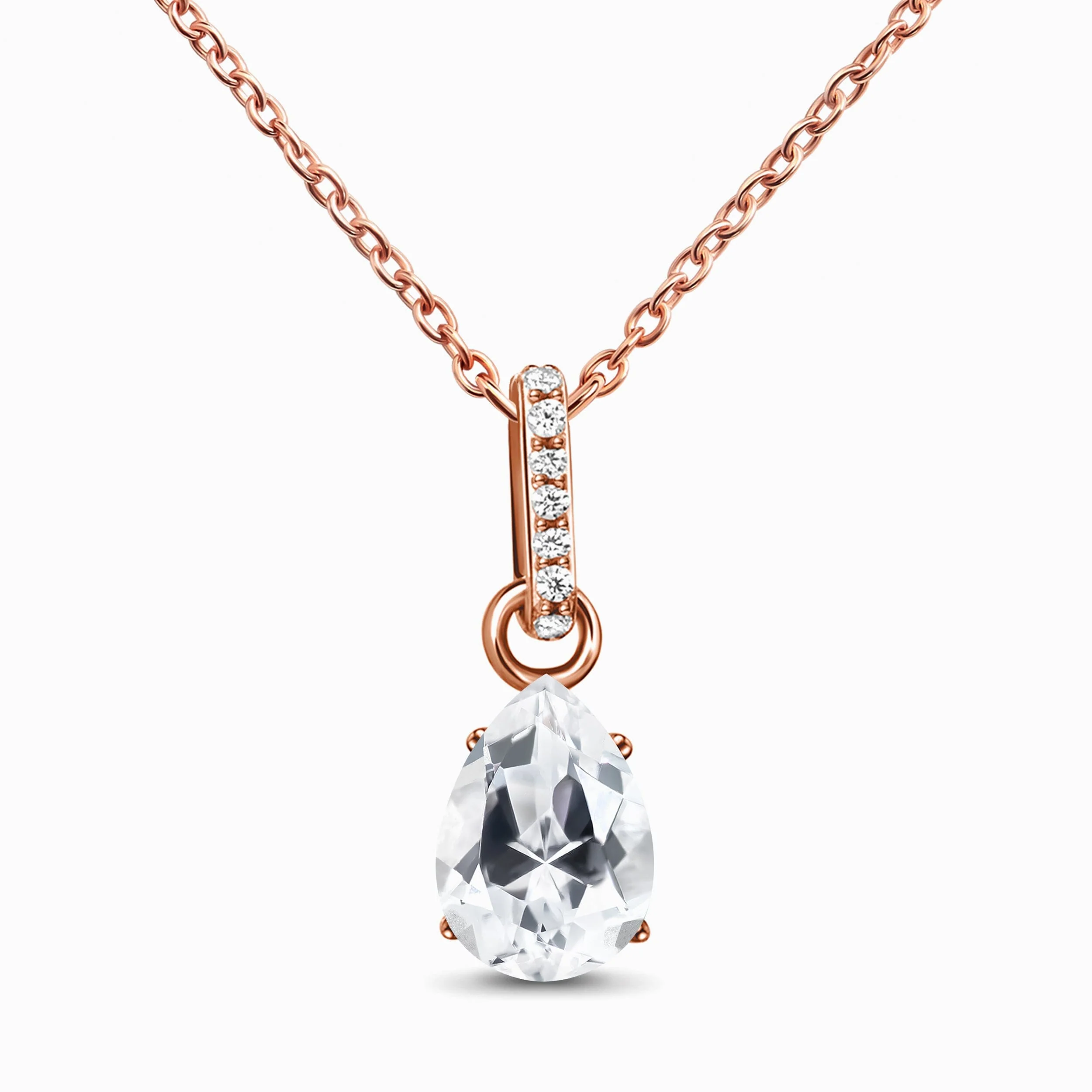White Topaz Necklace Sway - April Birthstone - Image 3