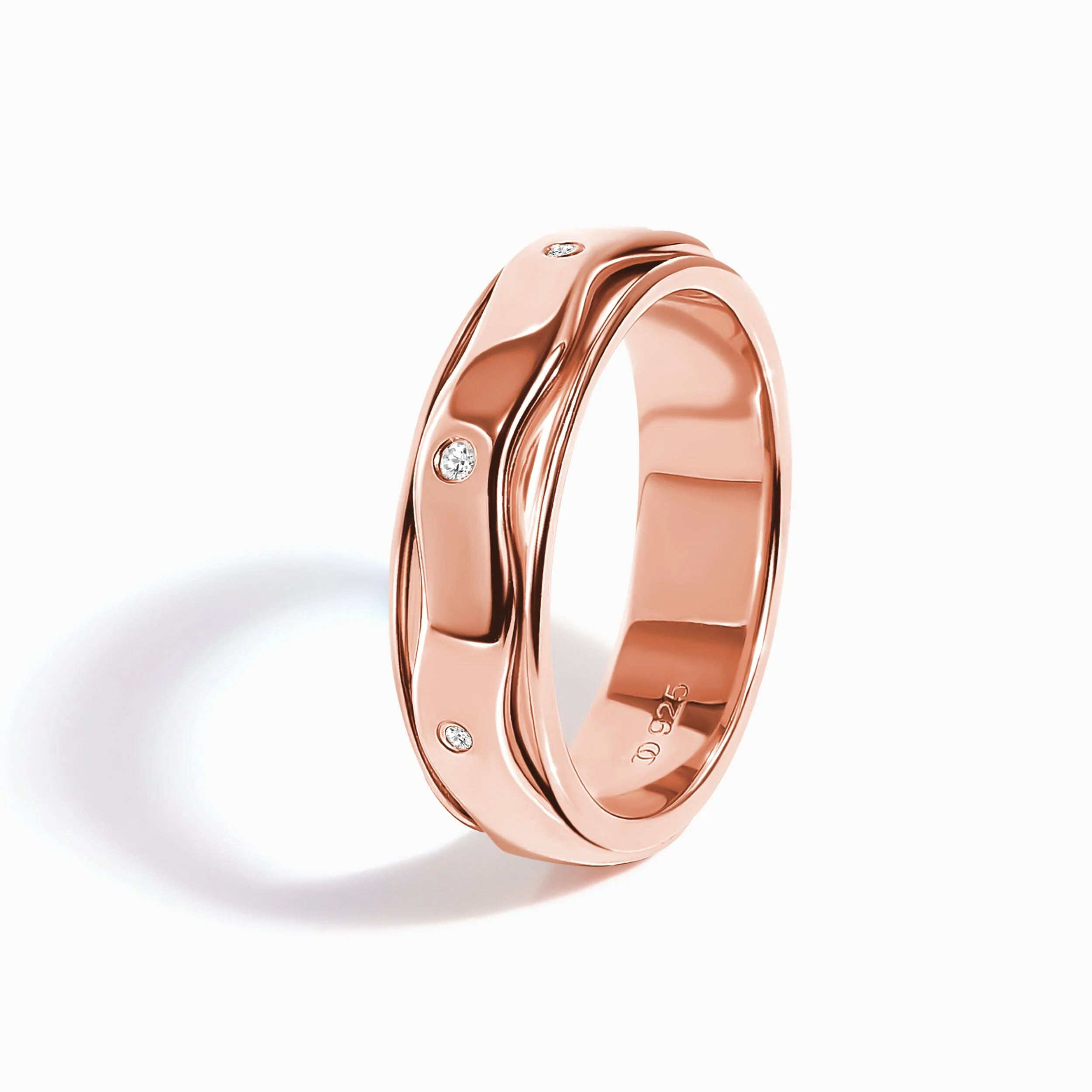 White Zircon Fidget Ring - Spinning Clarity - Image 12
