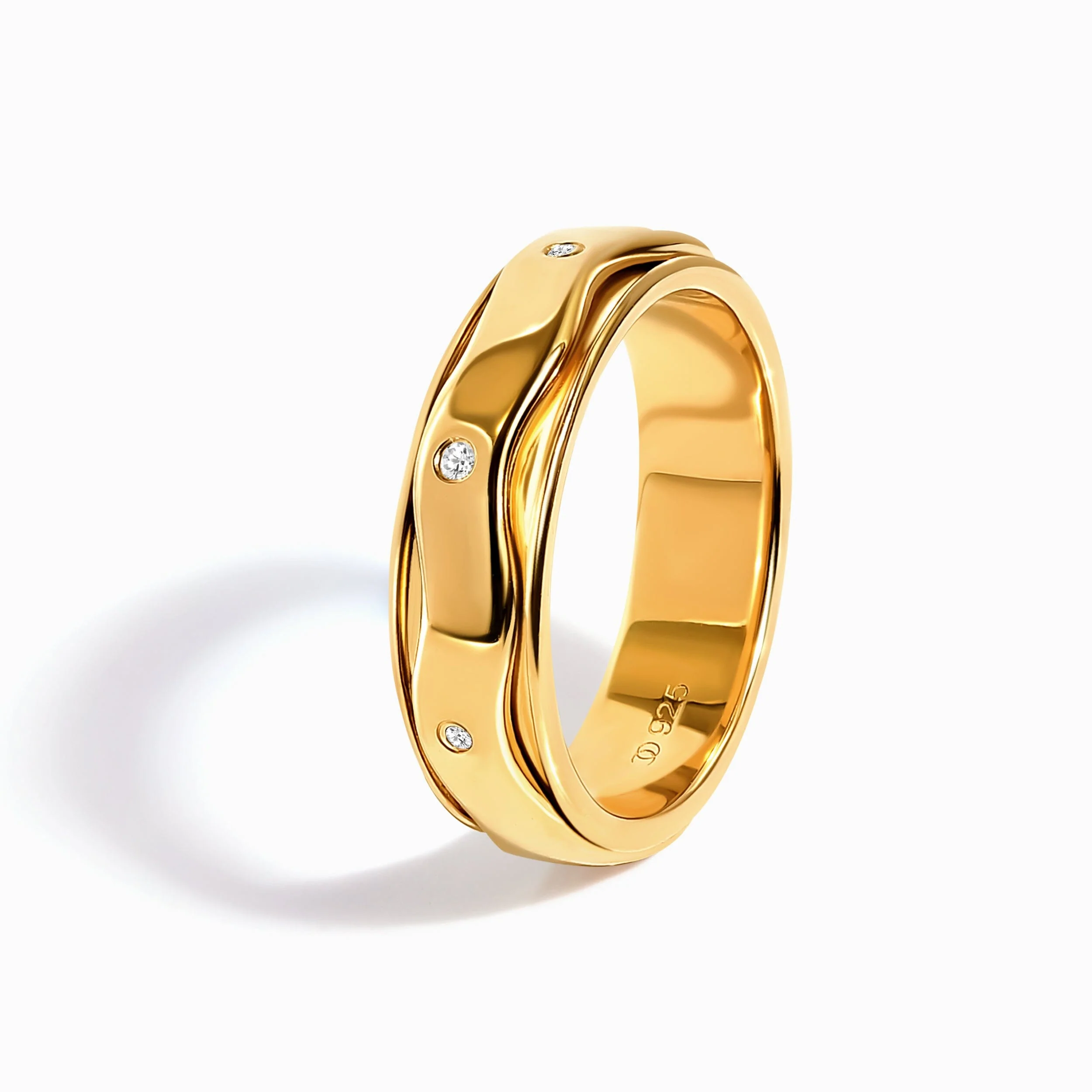 White Zircon Fidget Ring - Spinning Clarity - Image 15