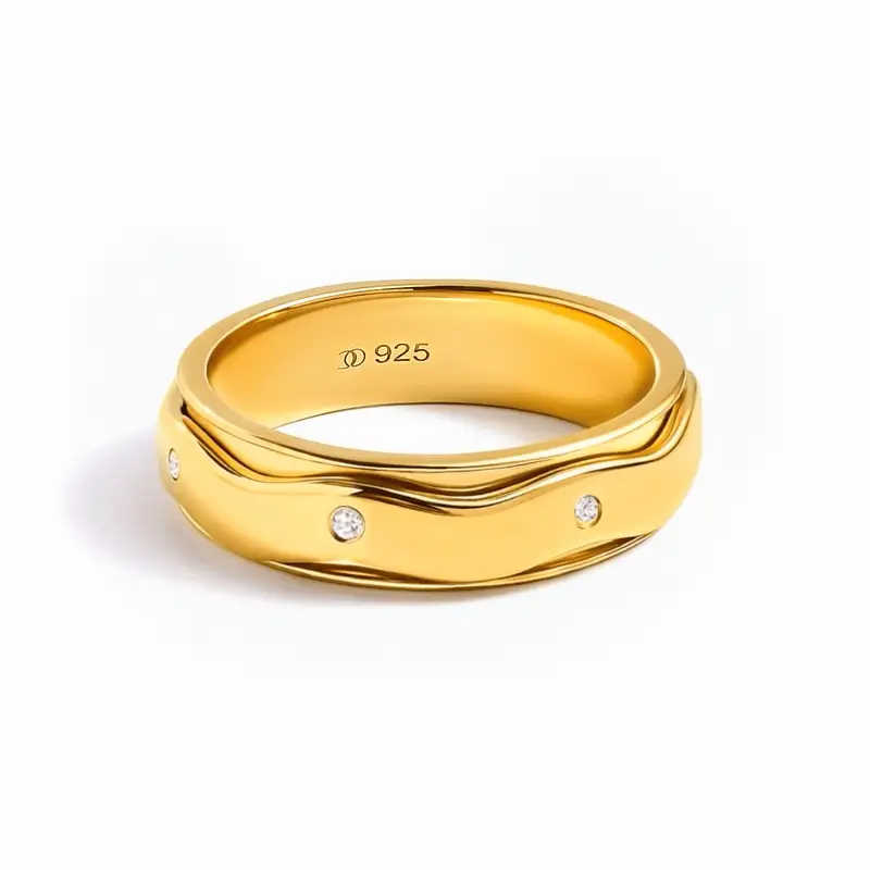 White Zircon Fidget Ring - Spinning Clarity - Image 5