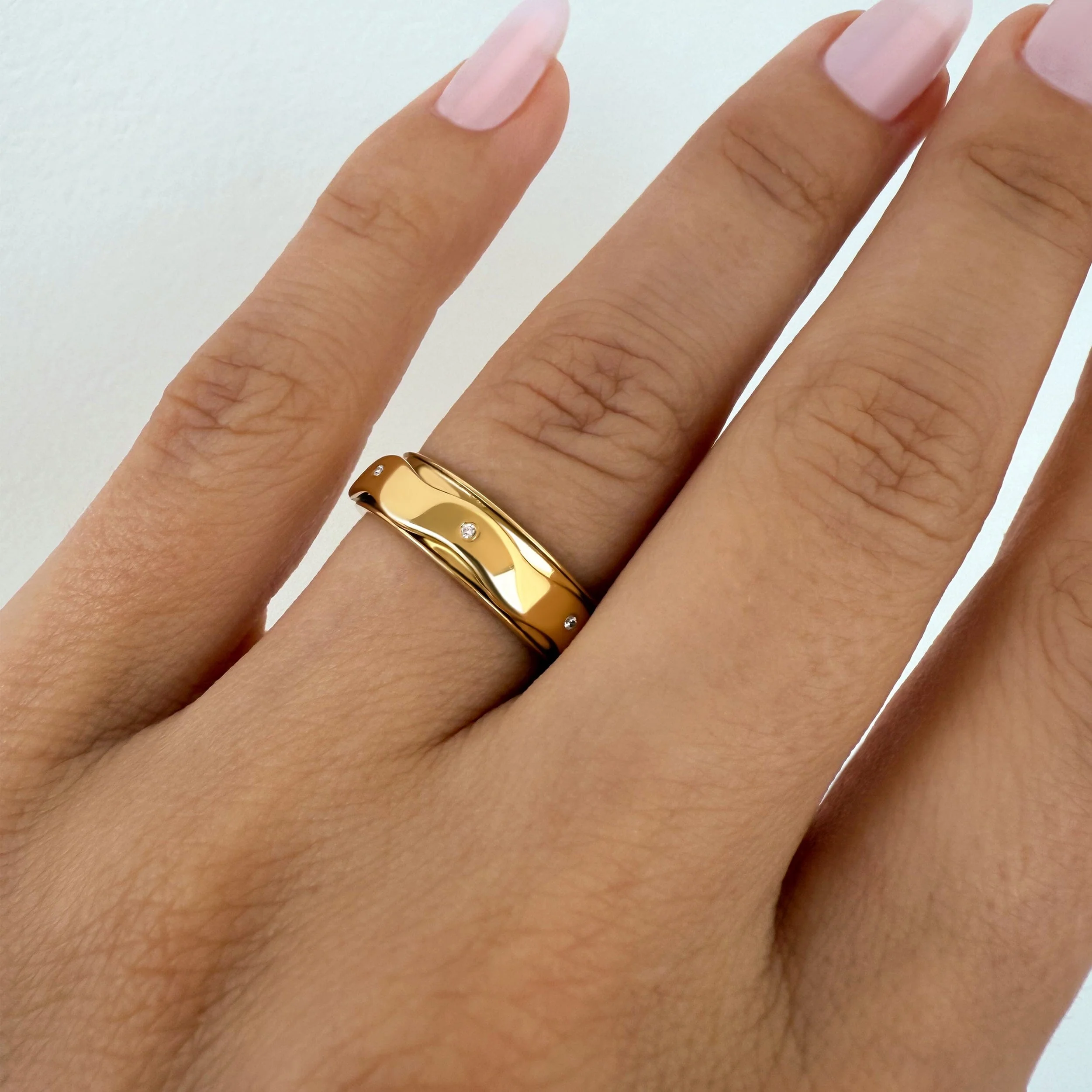 White Zircon Fidget Ring - Spinning Clarity - Image 6