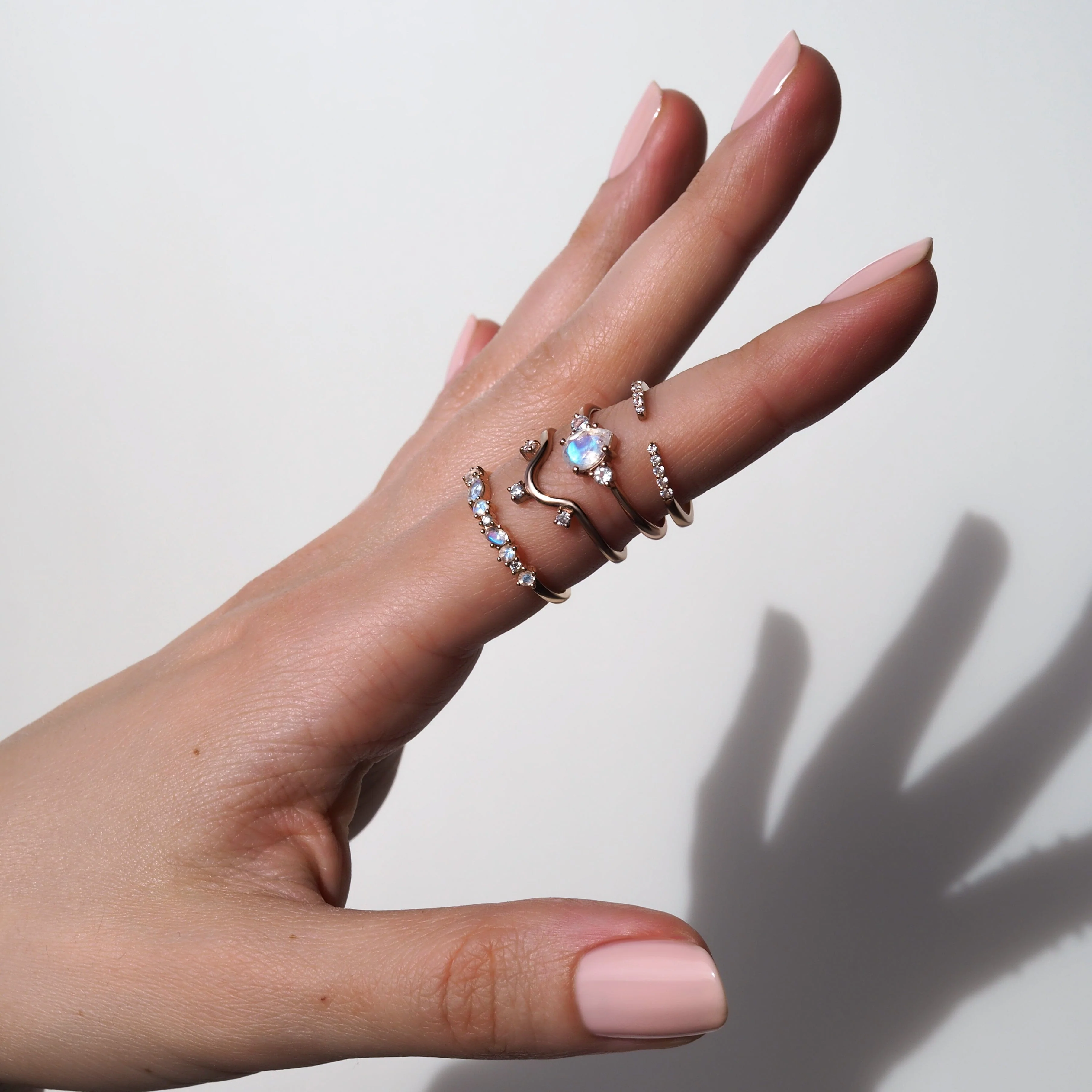 White Zircon Ring - Twinkling Band - Image 15
