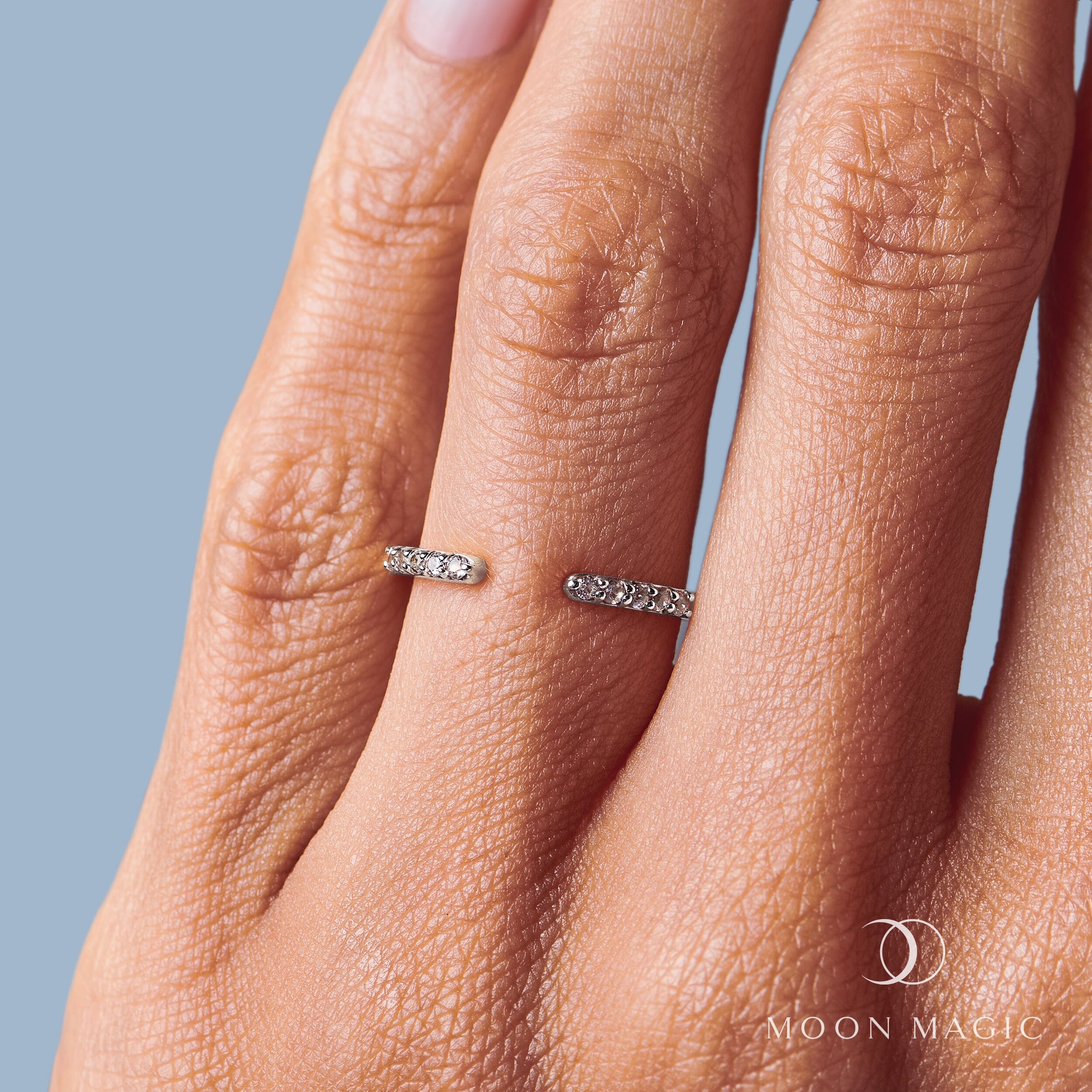 White Zircon Ring - Twinkling Band - Image 2