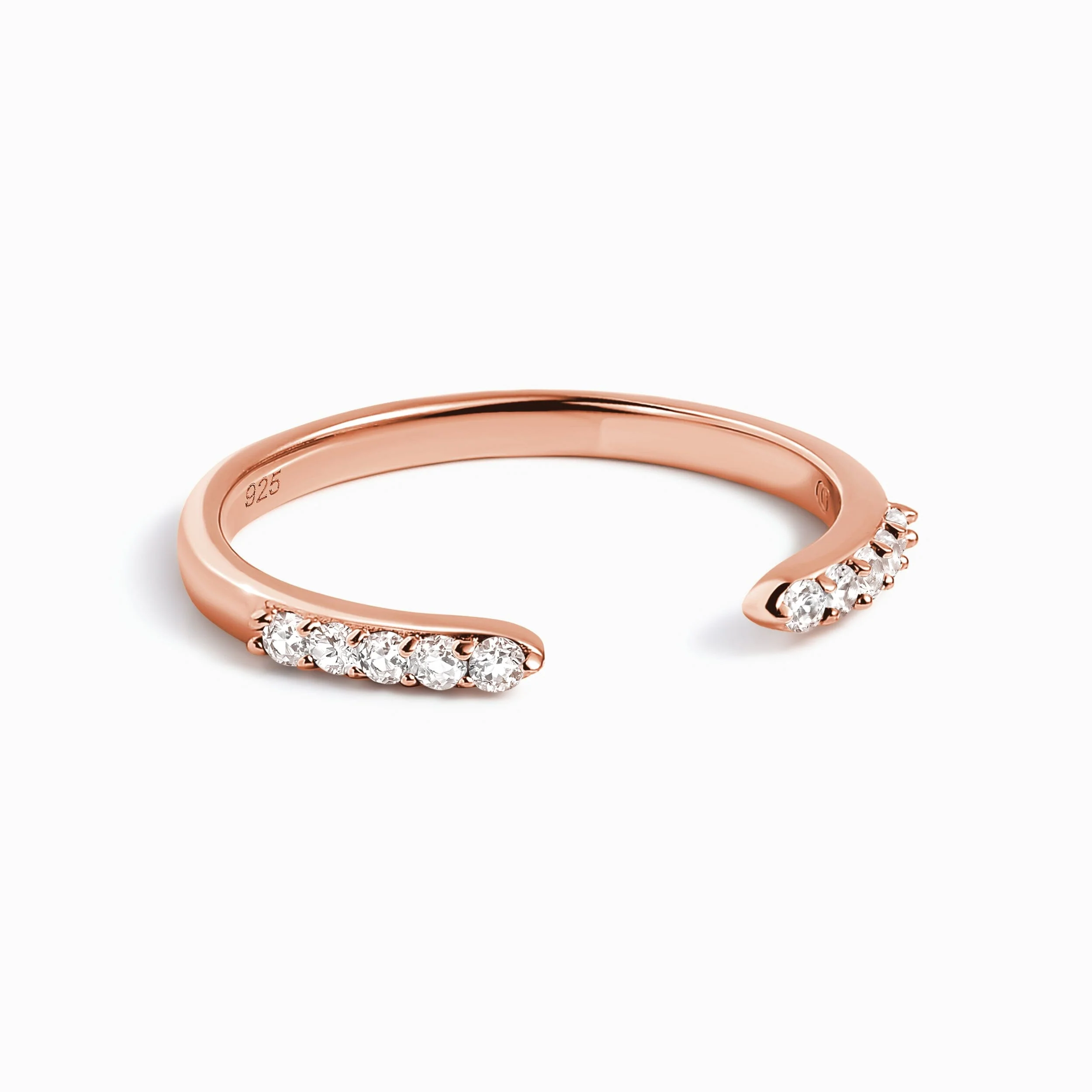 White Zircon Ring - Twinkling Band - Image 3