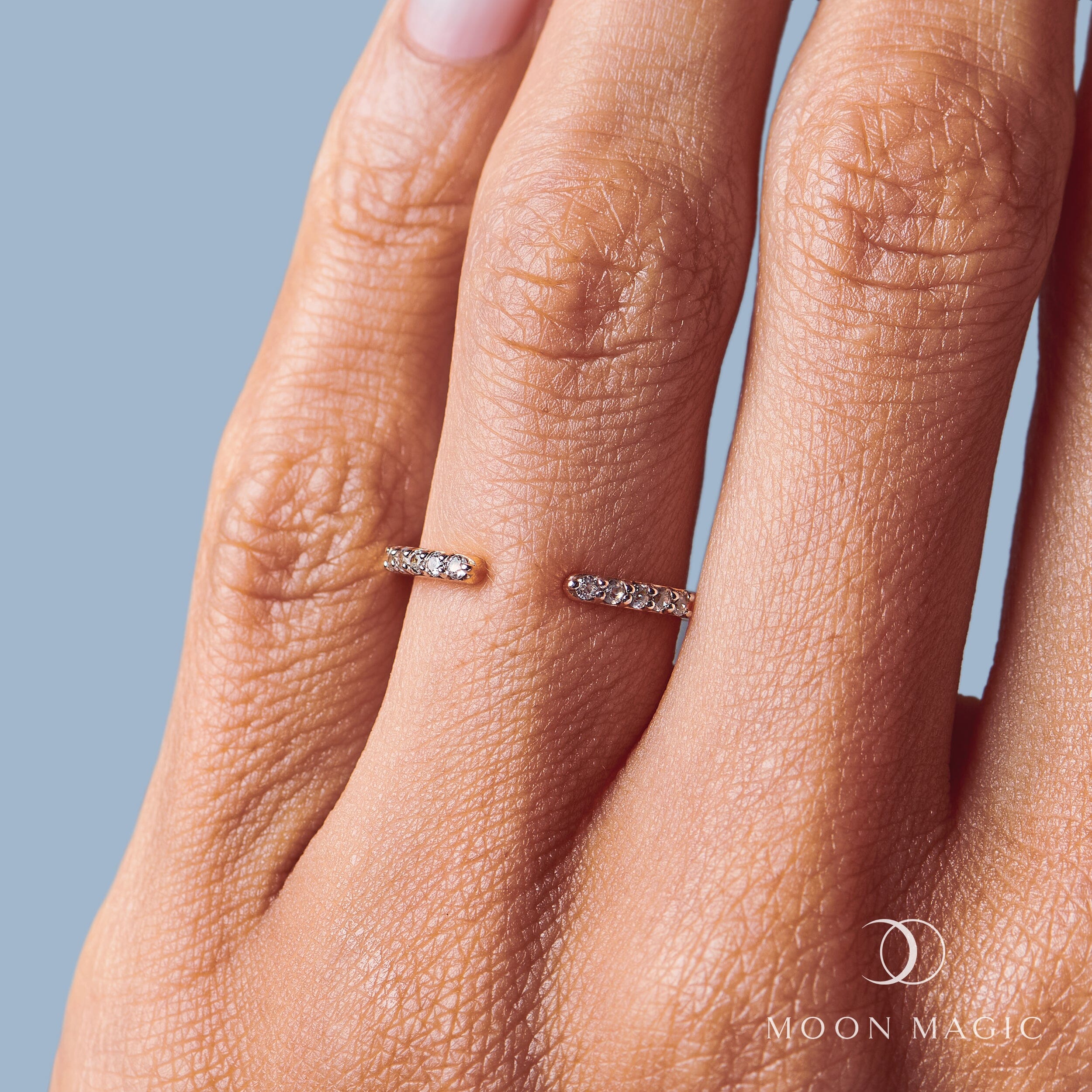 White Zircon Ring - Twinkling Band - Image 4