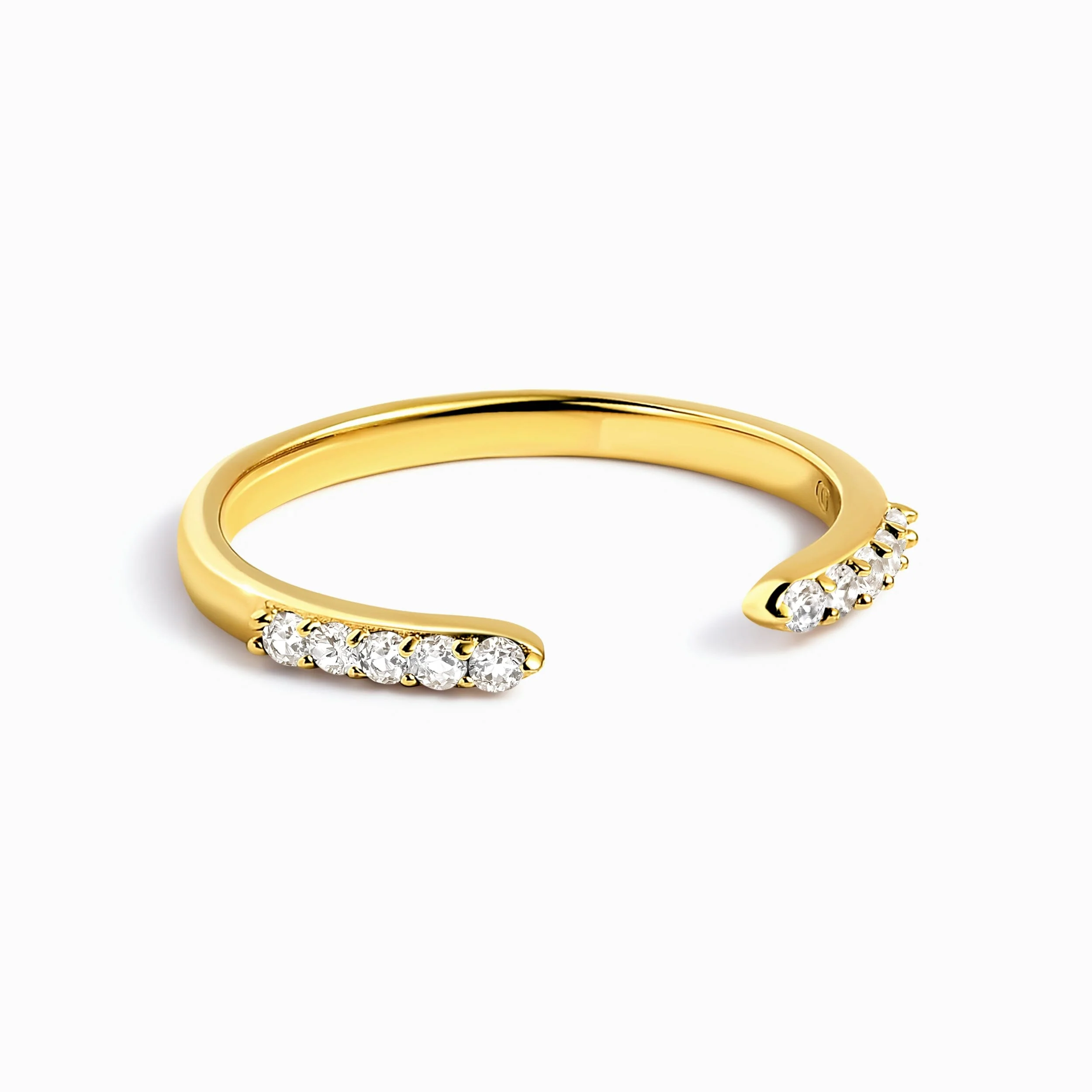 White Zircon Ring - Twinkling Band - Image 5