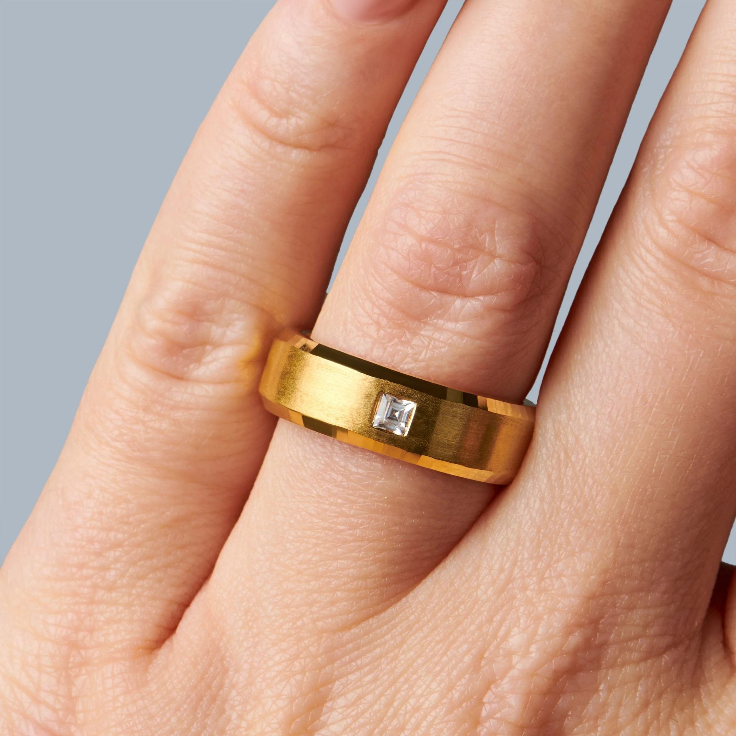 White Zircon Unisex Ring - Crafted - Image 6